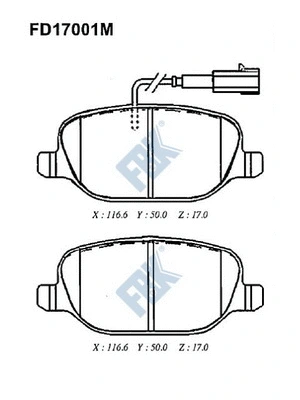 Brake Pad Set, disc brake (FD17001M)