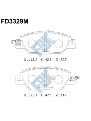 Brake Pad Set, disc brake (FD3329M)