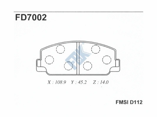 Brake Pad Set, disc brake (FD7002)