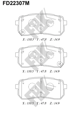Brake Pad Set, disc brake (FD22307M)
