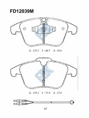 Brake Pad Set, disc brake (FD12039M)