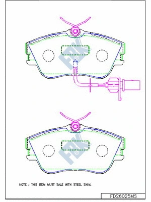 Brake Pad Set, disc brake (FD26025MS)