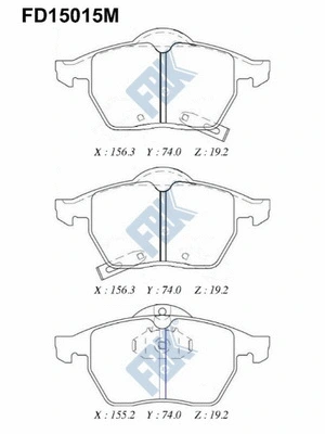 Brake Pad Set, disc brake (FD15015M)