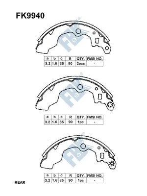 Brake Shoe Set (FK9940)