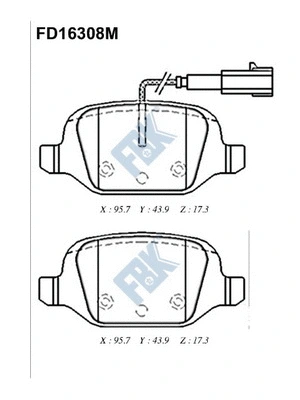 Brake Pad Set, disc brake (FD16308M)