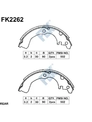 Brake Shoe Set (FK2262)