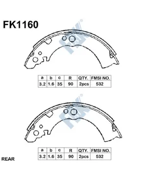 Brake Shoe Set (FK1160)