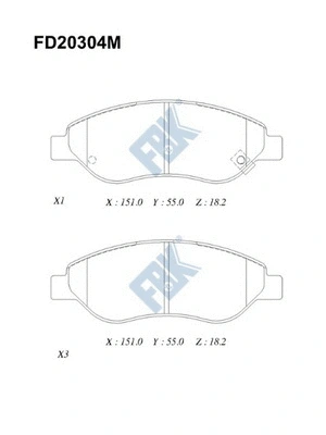 Brake Pad Set, disc brake (FD20304M)