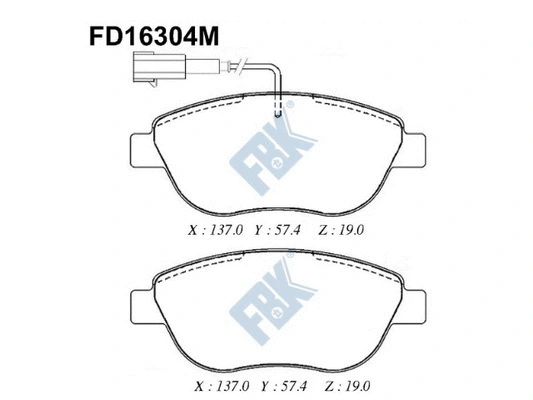 Brake Pad Set, disc brake (FD16304M)