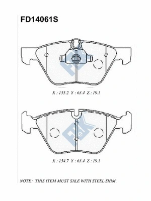 Brake Pad Set, disc brake (FD14061S)