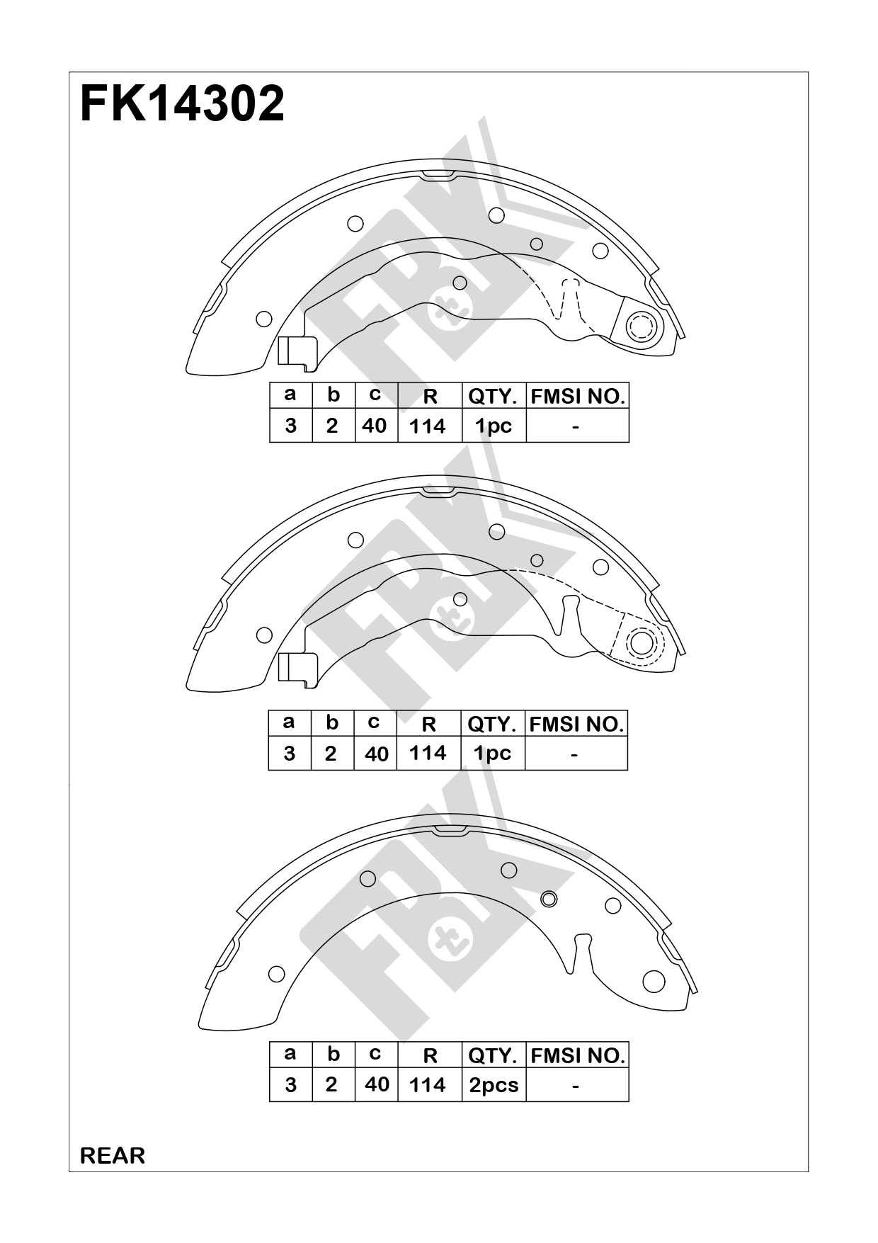 Brake Shoe Set (FK14302)