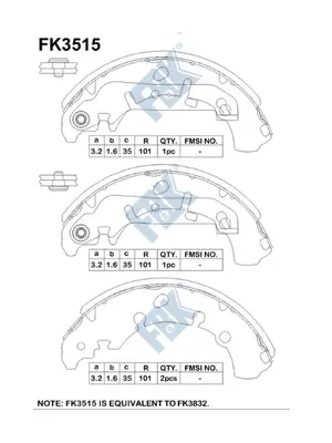 Brake Shoe Set (FK3515)