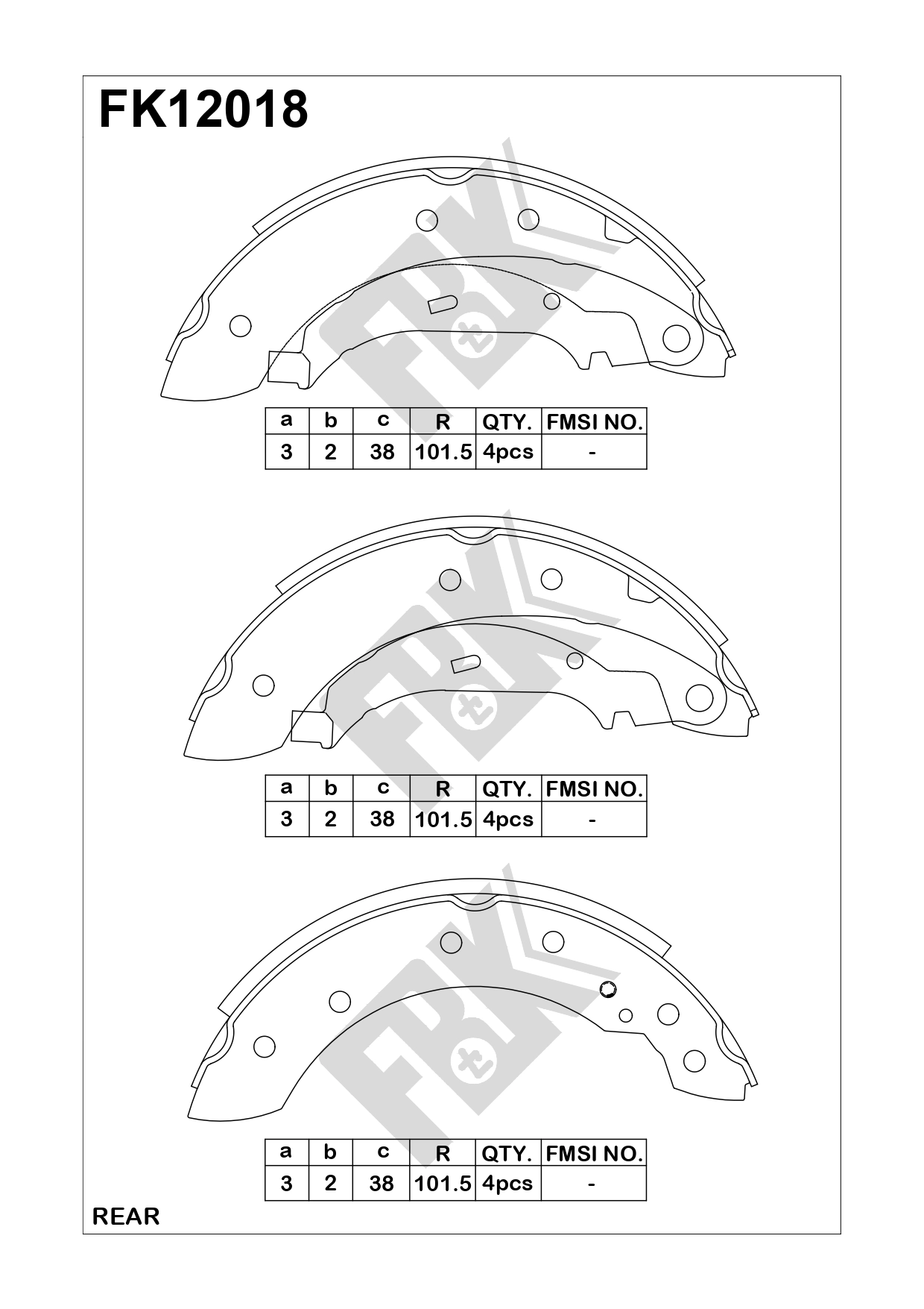 Brake Shoe Set (FK12018)