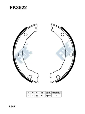Brake Shoe Set (FK3522)