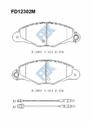 Brake Pad Set, disc brake (FD12302M)