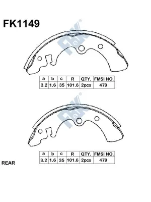 Brake Shoe Set (FK1149)