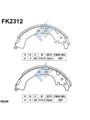 Brake Shoe Set (FK2312)