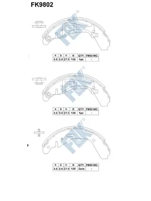 Brake Shoe Set (FK9802)