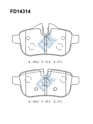 Brake Pad Set, disc brake (FD14314)