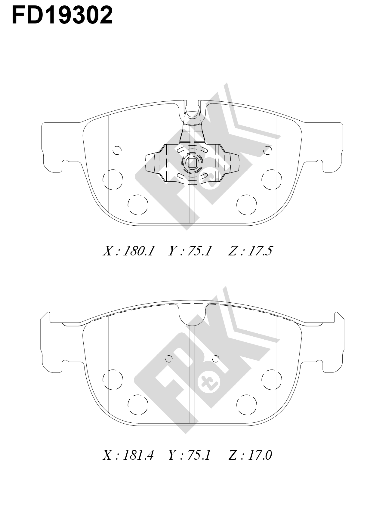 Brake Pad Set, disc brake (FD19302)