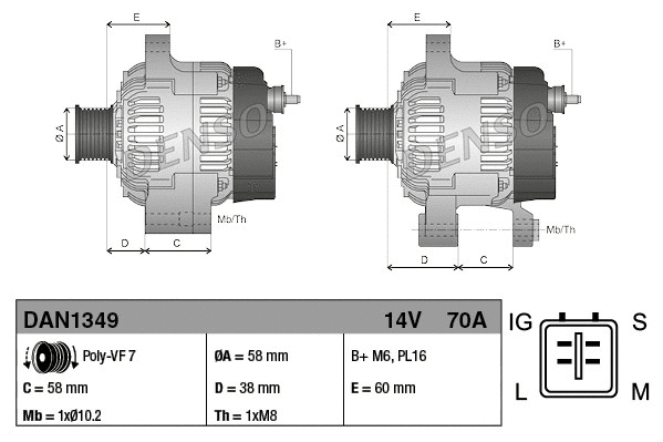 Alternator (DAN1349)