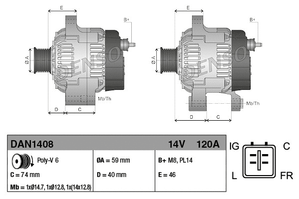 Alternator (DAN1408)