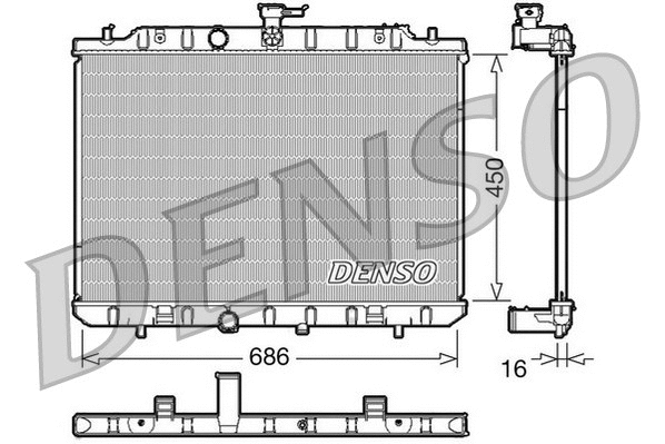 Radiator, engine cooling (DRM46006)