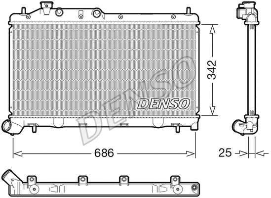 Radiator, engine cooling (DRM36026)