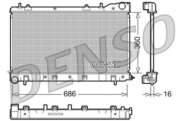 Radiator, engine cooling (DRM36004)