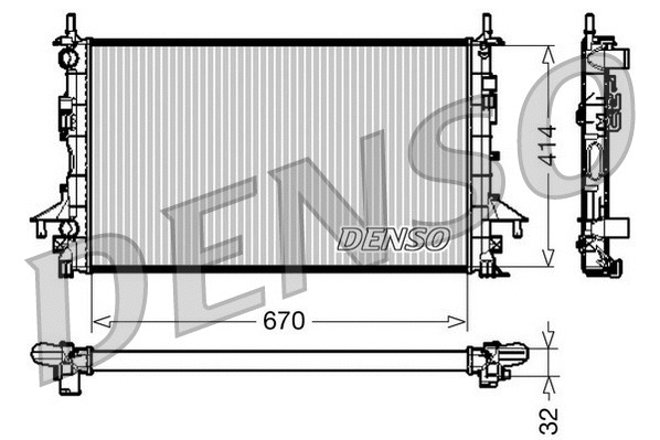 Radiator, engine cooling (DRM23084)