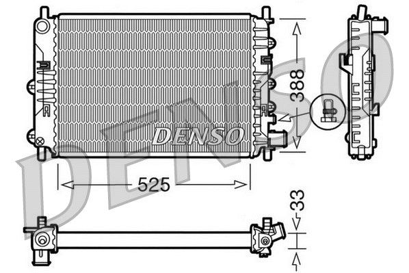 Radiator, engine cooling (DRM10025)