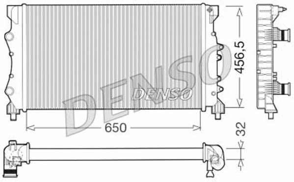 Radiator, engine cooling (DRM23025)