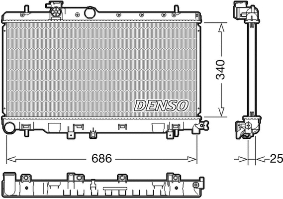 Radiator, engine cooling (DRM36020)