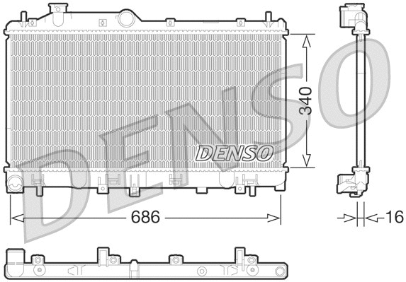 Radiator, engine cooling (DRM36013)