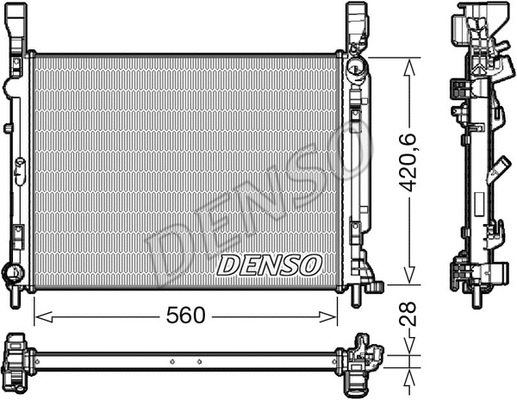 Radiator, engine cooling (DRM23036)