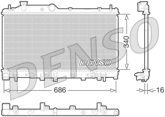 Radiator, engine cooling (DRM36015)