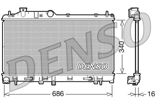 Radiator, engine cooling (DRM36009)