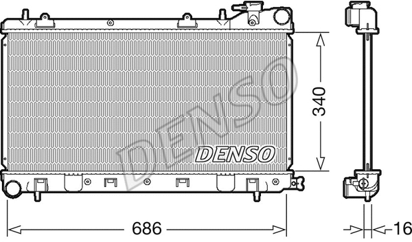 Radiator, engine cooling (DRM36017)