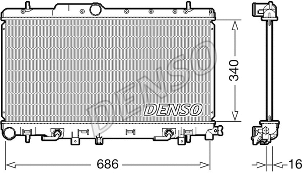 Radiator, engine cooling (DRM36018)