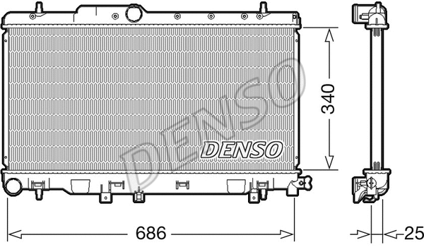 Radiator, engine cooling (DRM36019)