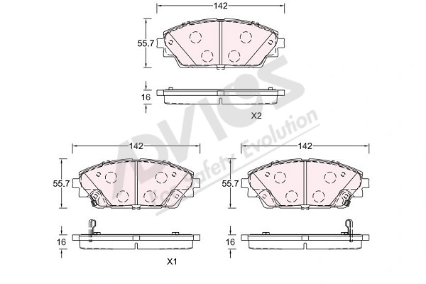 Brake Pad Set, disc brake (E1N106)
