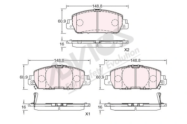 Brake Pad Set, disc brake (C1N138)
