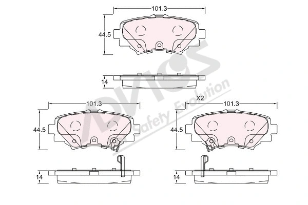 Brake Pad Set, disc brake (E2N105)