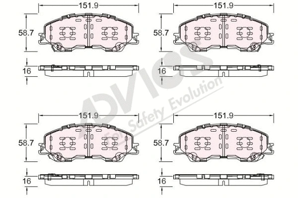 Brake Pad Set, disc brake (J1N043)