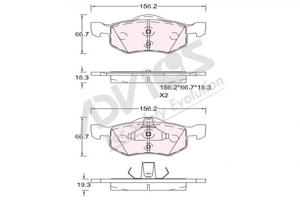 Brake Pad Set, disc brake (E1N066)
