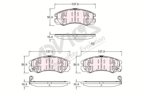 Brake Pad Set, disc brake (J1N015)