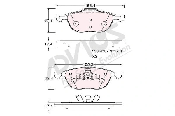 Brake Pad Set, disc brake (E1N091)