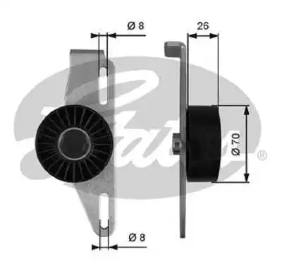Tensioner Pulley, V-ribbed belt (T39393)