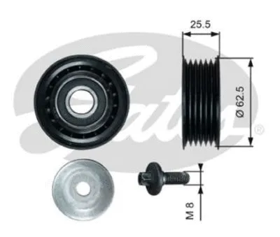 Deflection/Guide Pulley, V-ribbed belt (T36736)