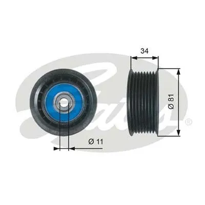 Deflection/Guide Pulley, V-ribbed belt (T36517)